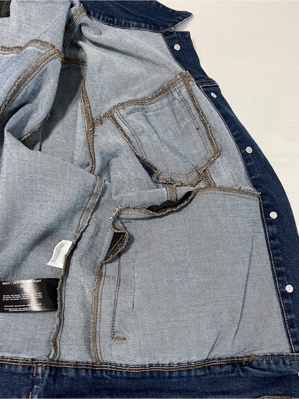 Nine West Stretch Dark Blue Denim Jean Jacket - Picture 4 of 7